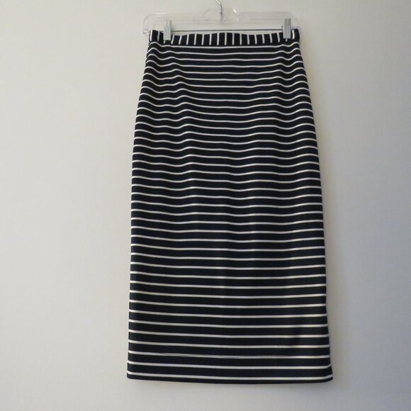 HEIDI MERRICK Kubo Navy White Striped Pencil Skirt Coastal Preppy - Size S - Picture 7 of 14